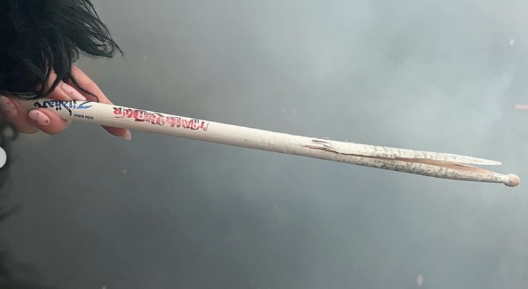 One of Travis Barker's drumsticks.